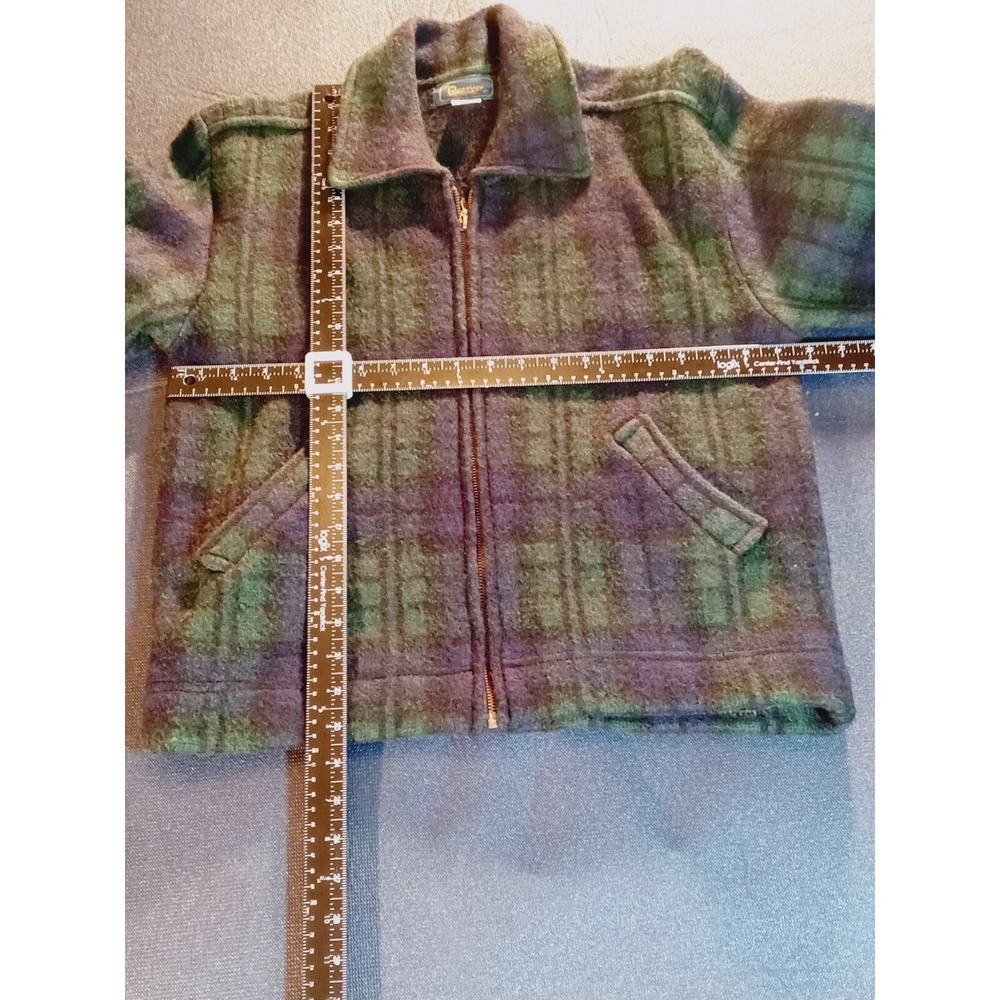 Glenover Vintage 80s Men's Wool Dark Green Coat - Size M - Picture 9 of 11